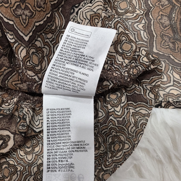 H&M Brown Floral Long Sleeve Dress. Size M. - Picture 6 of 6